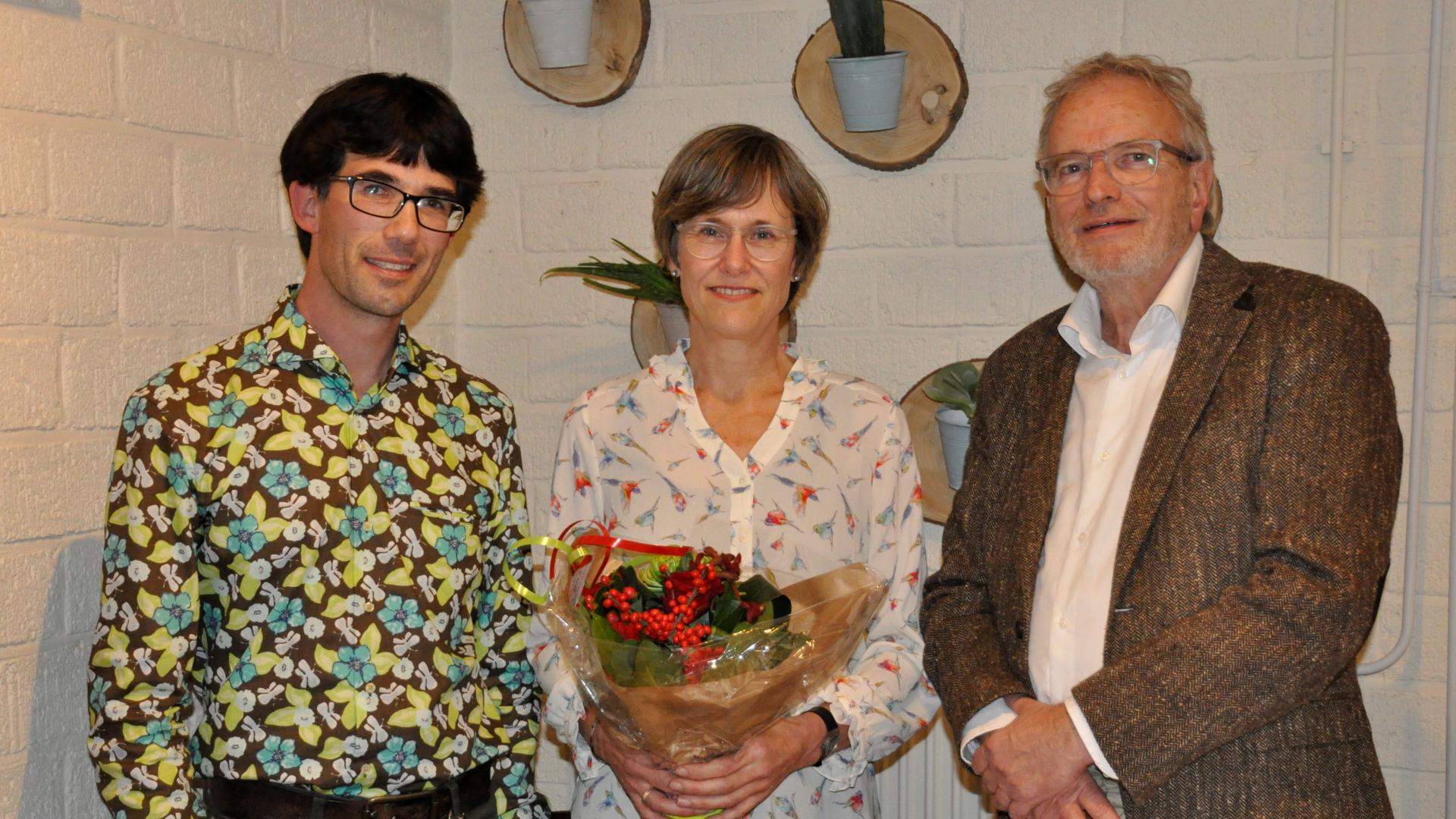 Vlnr: 2e kandidaat raadslid Mathijs van Beusekom, Lijsttrekker Jacobien van Boeijen, bestuursvoorzitter Frans Ronchetti